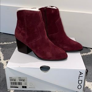 Bordeaux Suede Ankle Boots